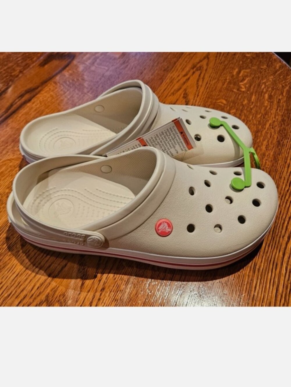 New Crocs Crocband Clogs Stripe Sandals Comfort Slip On Stucco Men's 9 Women's11